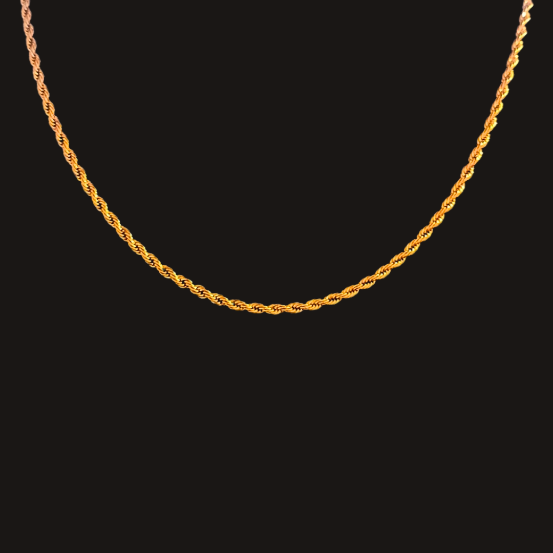 18K Gold rope chain - 2mm