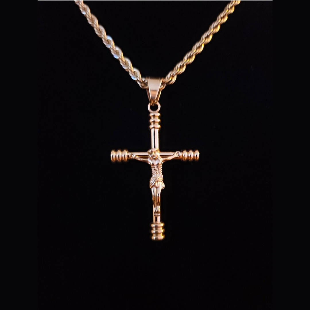 18K Gold Crucifix Pendant