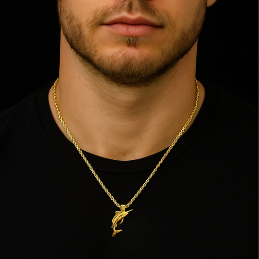 14K Gold Marlin Pendant