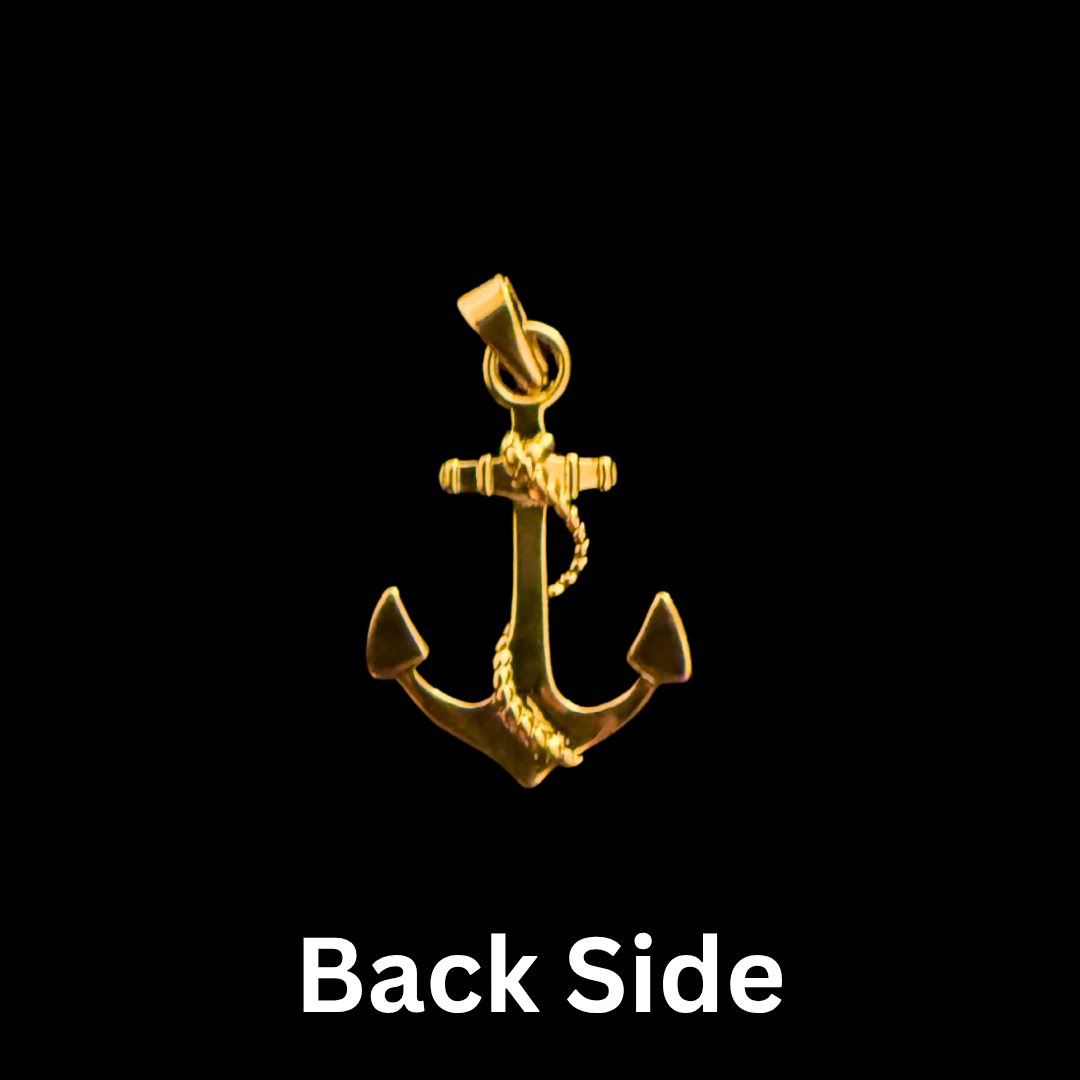 14K Gold Anchor Pendant