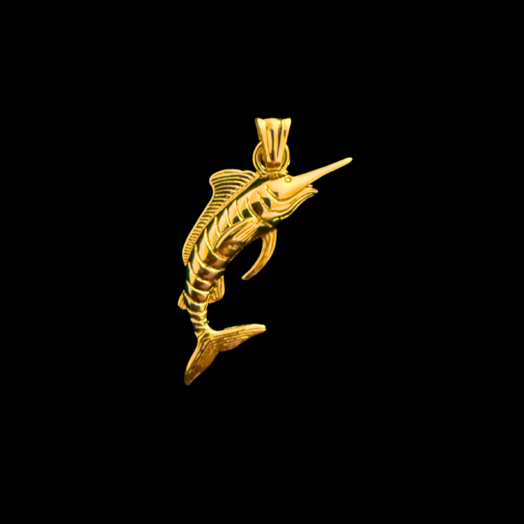 14K Gold Marlin Pendant