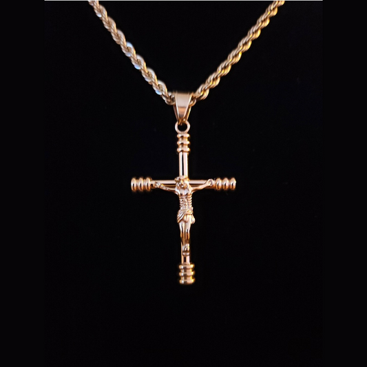 18K Gold Crucifix Pendant