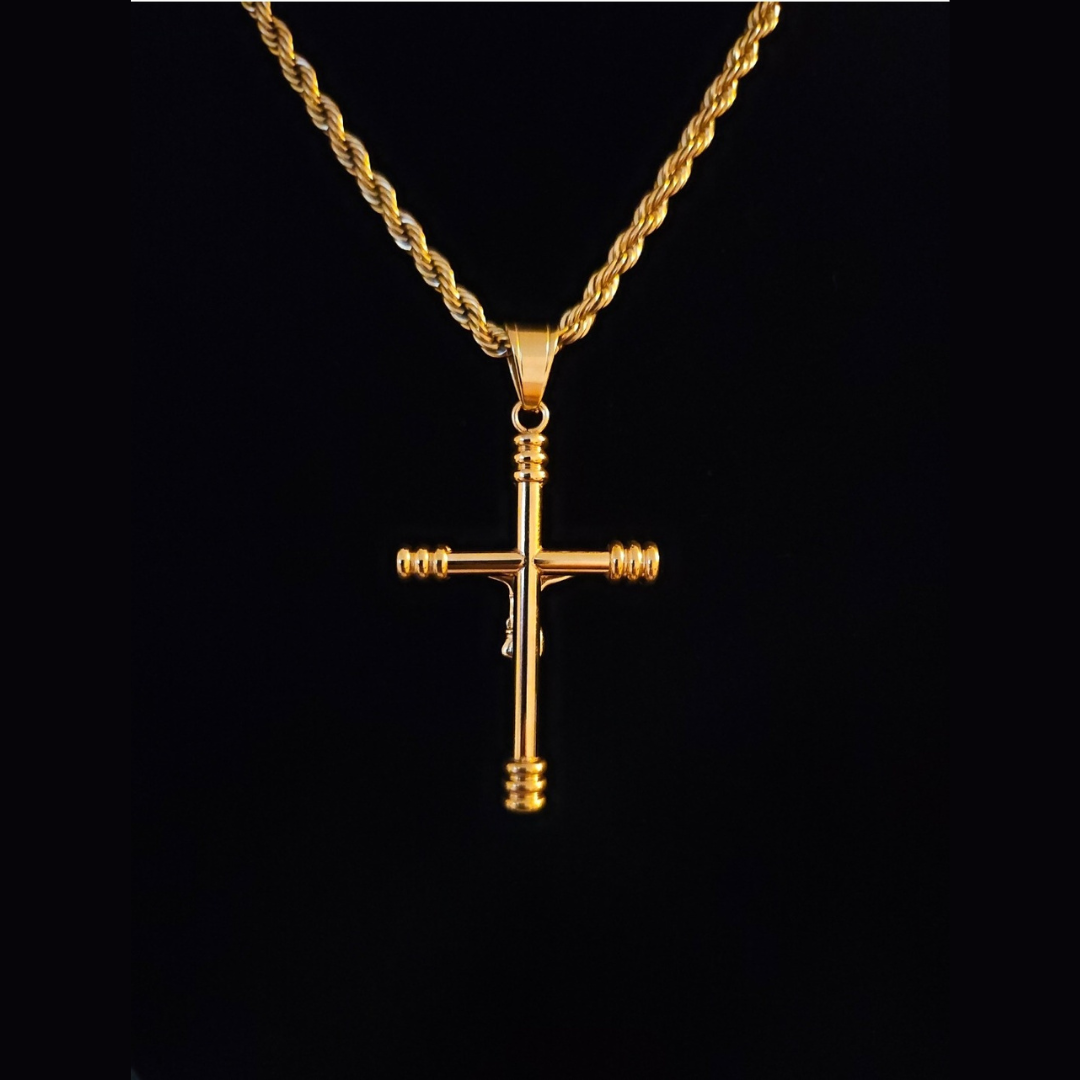 18K Gold Crucifix Pendant
