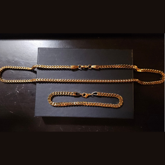 18K Gold Franco Chain & Bracelet - 4MM